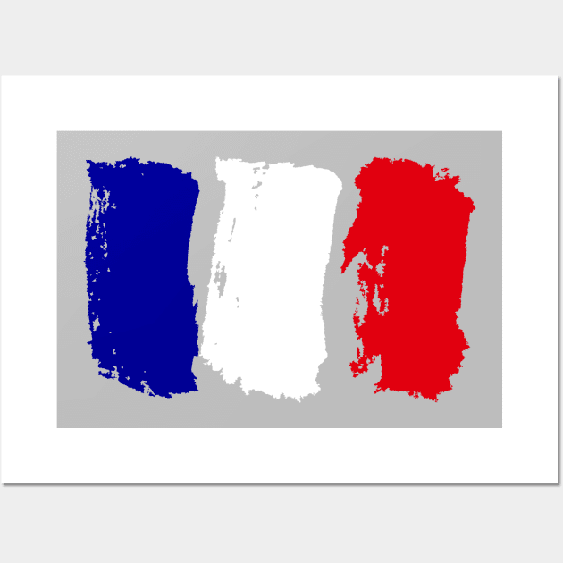 France Flag - Vintage - Pencil Strokes Wall Art by Nikokosmos